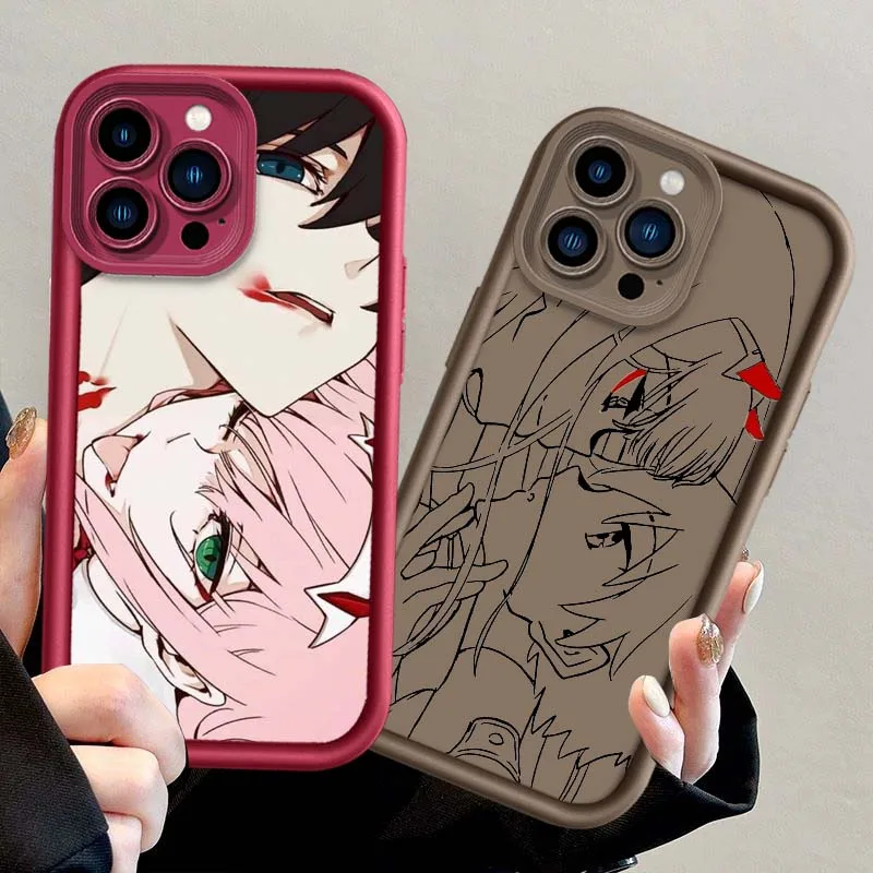 Zero Two Darling Cover para Apple iPhone 17 Air 16 16E15 14 13 12 11 X XR Pro Max Eye Ladder funda de teléfono