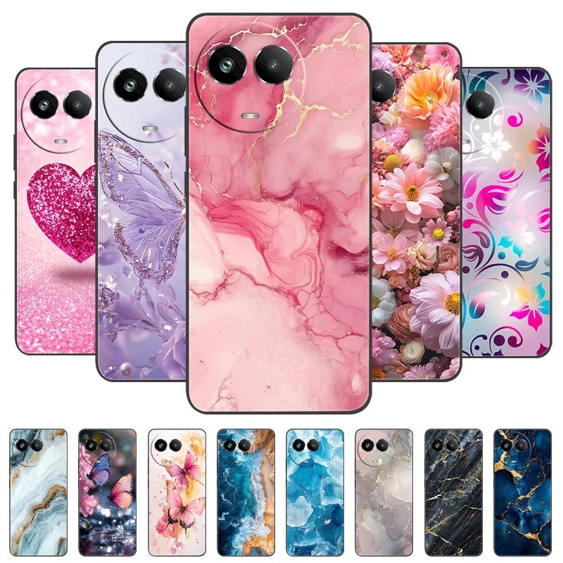 Para Realme 11 11X 5G funda trasera de silicona mate suave de mármol para Realme C67 5G V50 V50S Narzo 60X funda completa para teléfono