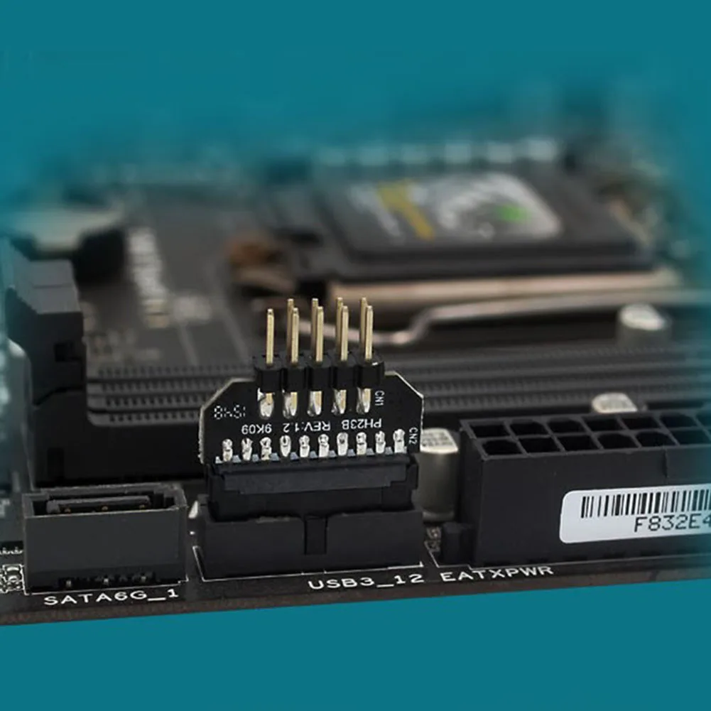 Conector de enchufe de Panel frontal USB2.0 de 9 pines a USB3.0 de 19 pines, placa base USB 3,0 de 19/20 pines A Adaptador de conversión USB 2,0 de 9 pines - imagen 3