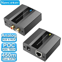 Navceker Extensor de Audio por Ethernet con RCA 3,5 mm LPCM/PCM