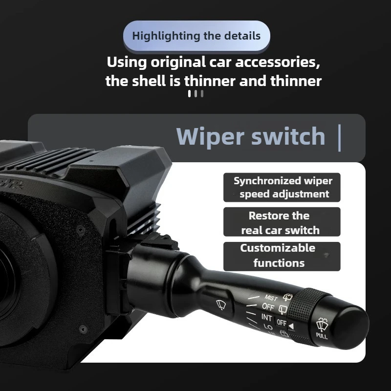 Limpiaparabrisas de volante R5/R9 de alta calidad, interruptor de luz de señal de giro, soporte de retorno automático para simuladores de carreras MOZA - imagen 5
