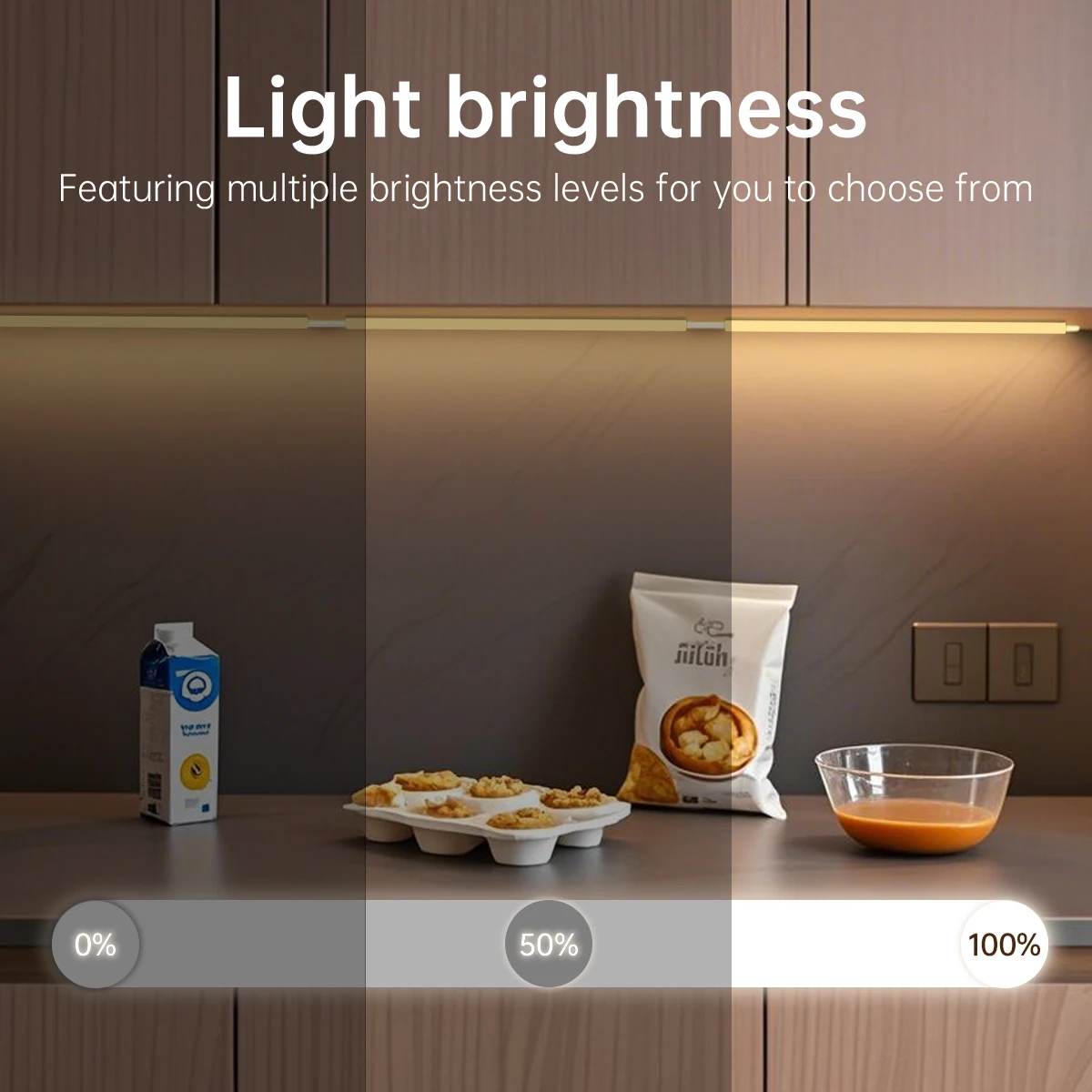 2700K-6500K CCT LED debajo del gabinete luz 48CM 8W Control remoto, cuerpo de aluminio, carcasa lechosa, fácil instalación para armario de cocina - imagen 5