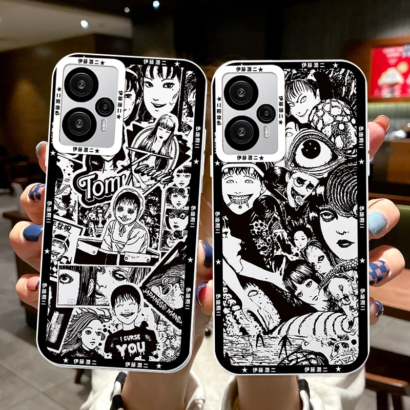 Junji Ito-cómics de terror para Poco M3, M4, X3, X4, NFC, X5, F3, Redmi Note 9, 10, 11, 12, 13 Pro, 4G, Ojos de Ángel, funda transparente para teléfono - imagen 2