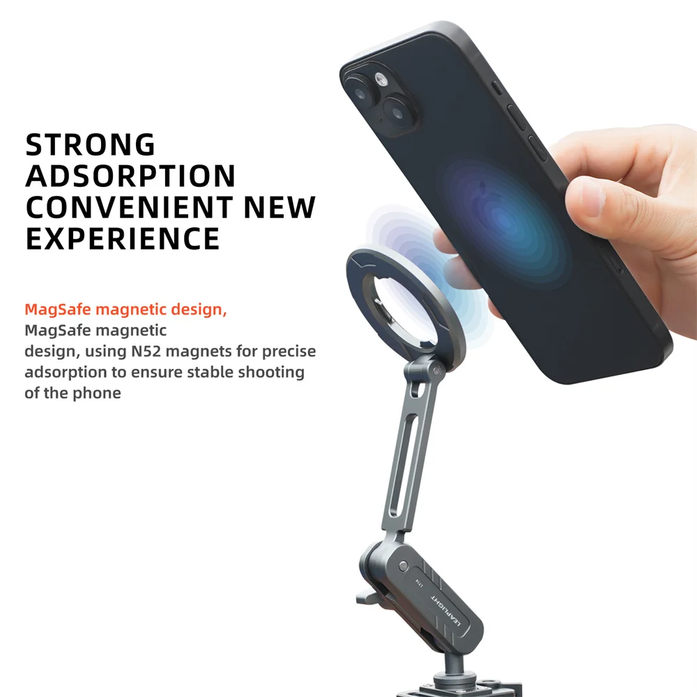 LEAPLIGHT Soporte magnético plegable para teléfono con brazo mágico Arca, soporte para teléfono Magsafe Iphone 16-12, trípode Android Vlog - imagen 2