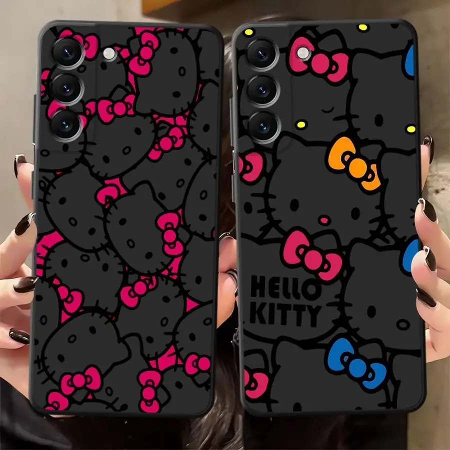 Funda Cool de gato rosa para Samsung Galaxy A05 A40 A16 A10 A12 A06 A70 A17 A20 A13 A50 A04 A30 A15 funda de teléfono suave negra