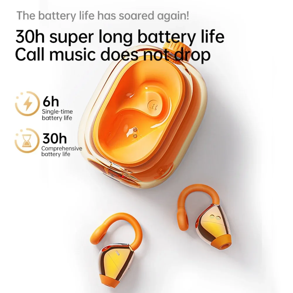 Auriculares inalámbricos Bluetooth con Clip para la oreja TWS, auriculares deportivos con cancelación de ruido, 144 idiomas AI, auriculares con traducción inteligente en tiempo Real