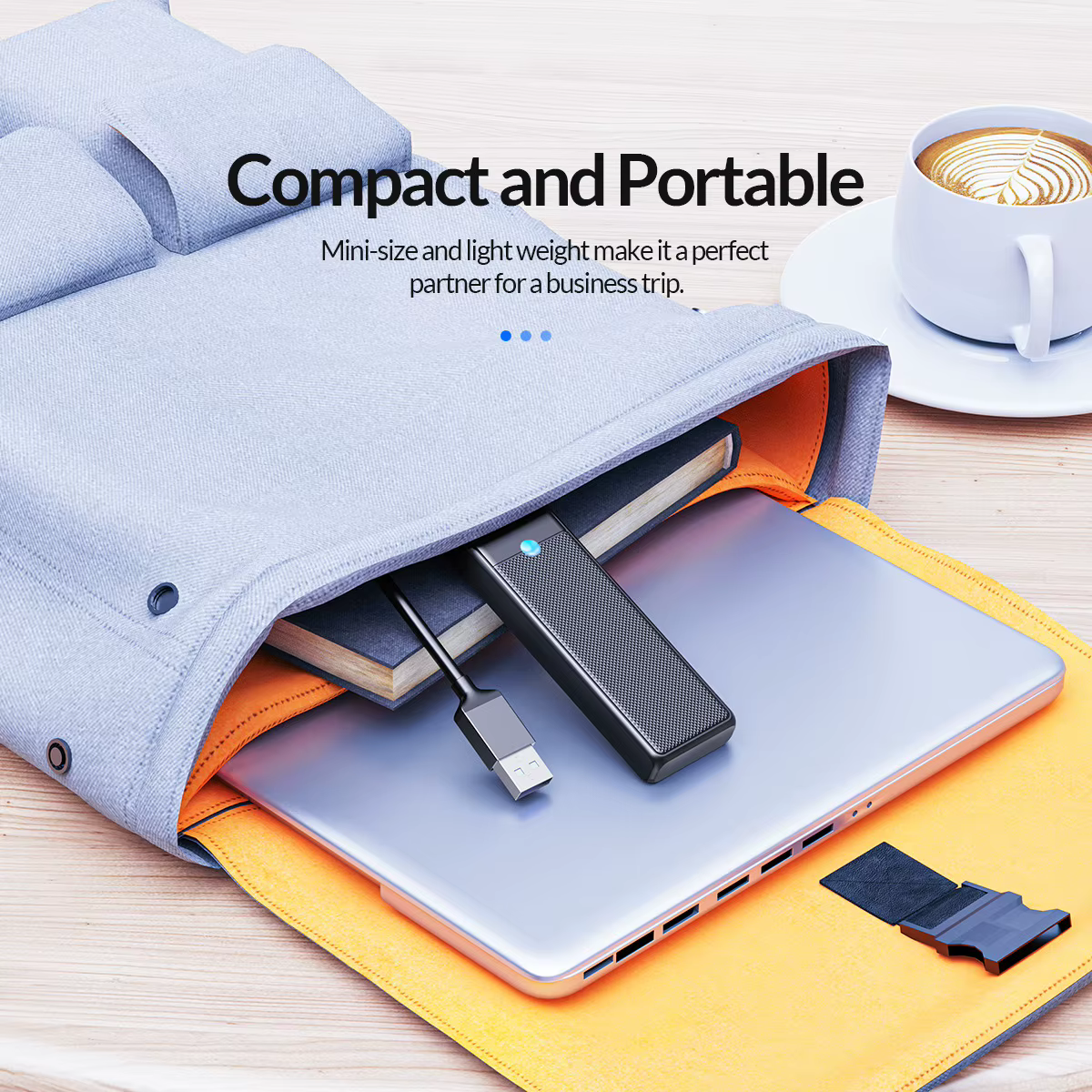 ORICO Concentrador USB 3.0 de 4 Puertos – Hub Tipo C Ultrafino