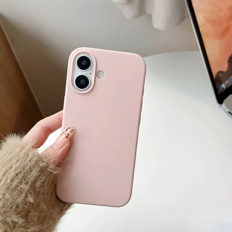 Funda de silicona líquida para teléfono móvil Apple iphone 16, 15, 14, 13, 12, 11 Pro, mini X XR Xs Max, carcasa mate a prueba de golpes - imagen 5