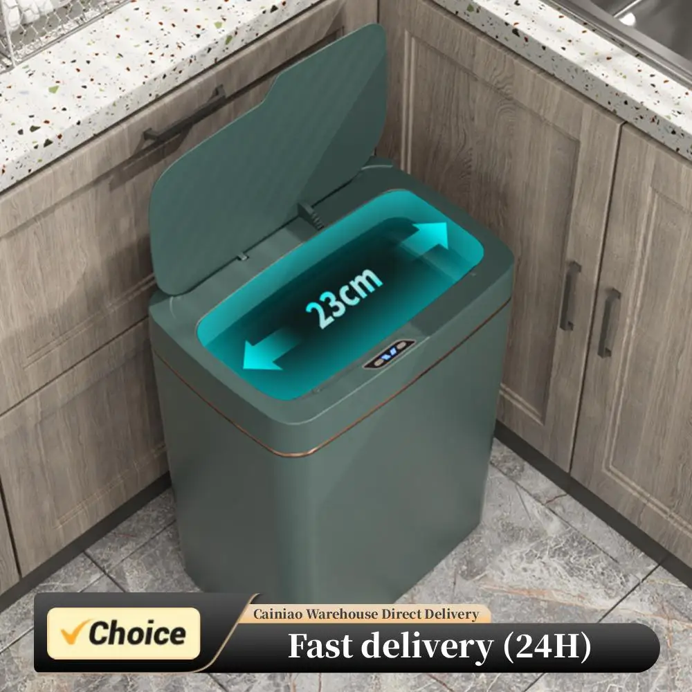 Cubo de basura inteligente sin contacto de 15/18L, impermeable, Sensor de movimiento automático, cubo de basura silencioso para cocina, baño y dormitorio