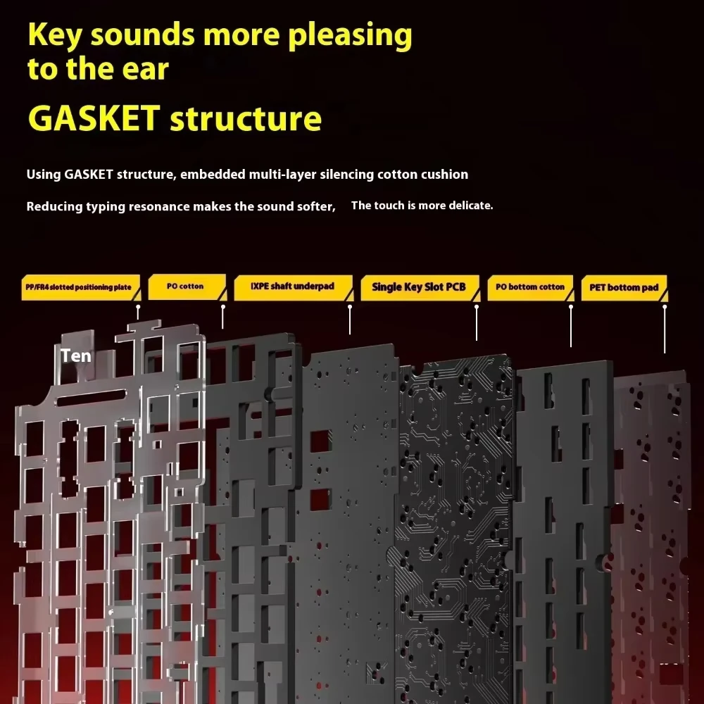 LEOBOG Hi75c Pro 3 modos (2,4G/Bluetooth/con cable) Teclado mecánico inalámbrico de aluminio junta RGB teclado para jugadores Hotswap para juegos - imagen 4