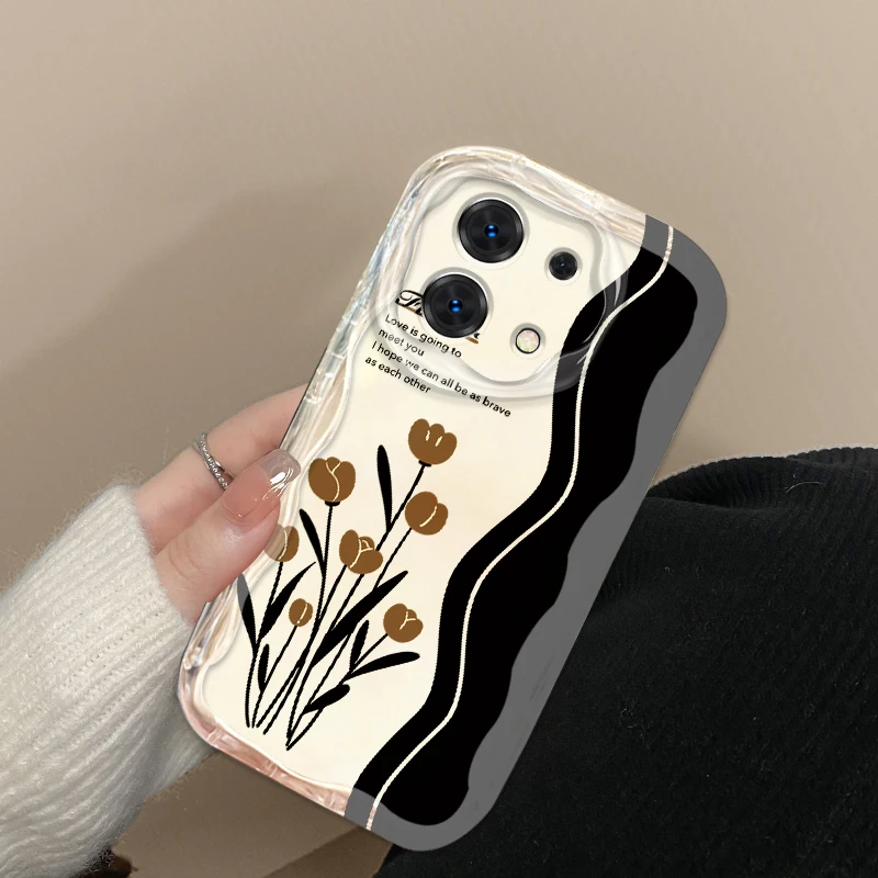 Funda de lujo con diseño artístico de letras y flores para Xiaomi Redmi Note 13, 12, 12S, 11S, 11, 10, 9, 8, 10A, 9C, 9T Pro Plus, 5G - imagen 4
