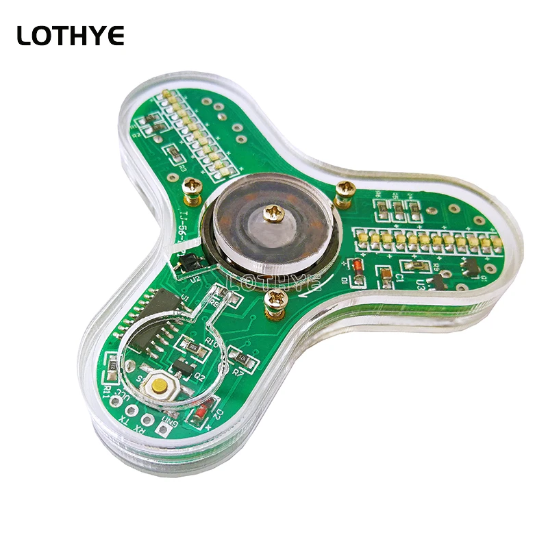 Giroscopio LED para la yema del dedo, Kit electrónico de bricolaje, 3 hojas, componente luminoso para salón, 51 microcontroladores, soldadura, Kit de producción DIY - imagen 5