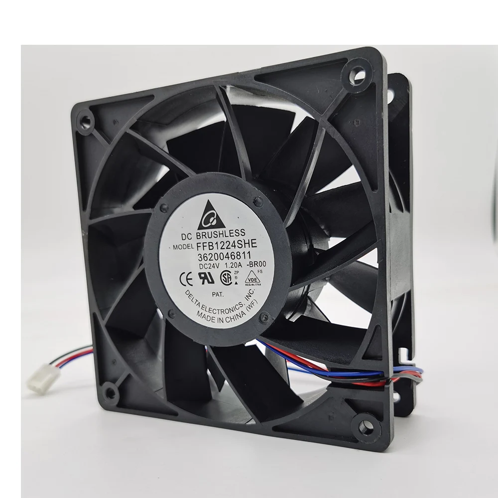 12038 FFB1224SHE 12cm 120mm 24V 1.20A ventilador de refrigeración convertidor de volumen de aire grande 120*120*38mm - imagen 2