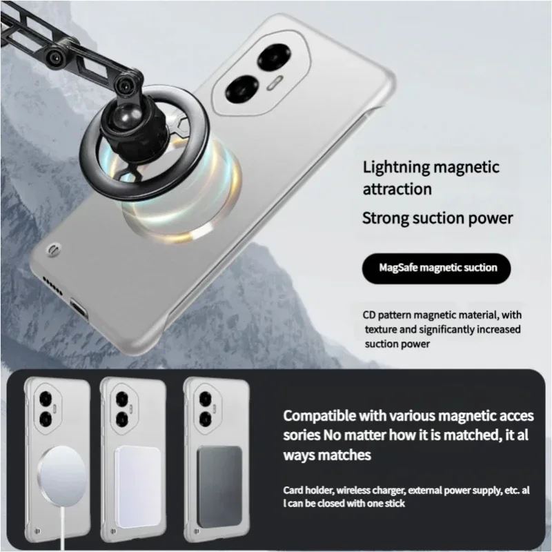 Funda de teléfono magnética ultrafina metálica sin marco para Honor 300 Ultra 200 Smar Pro Lite Magsafe mate a prueba de golpes funda protectora - imagen 3