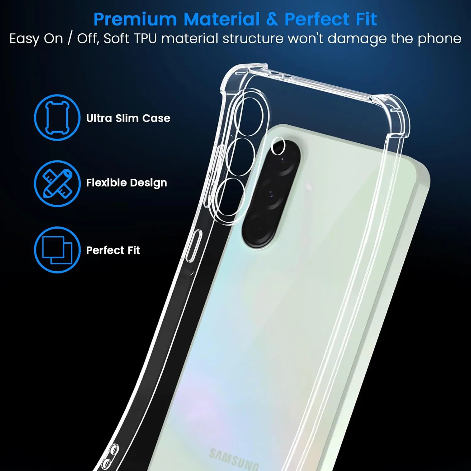 Funda blanda de silicona a prueba de golpes para Samsung Galaxy A56 A36 A26 A16 A06 A55 A35 A25 A15 A05s A05 A54 A34 A14 A53 A73 A33 transparente y delgado - imagen 2