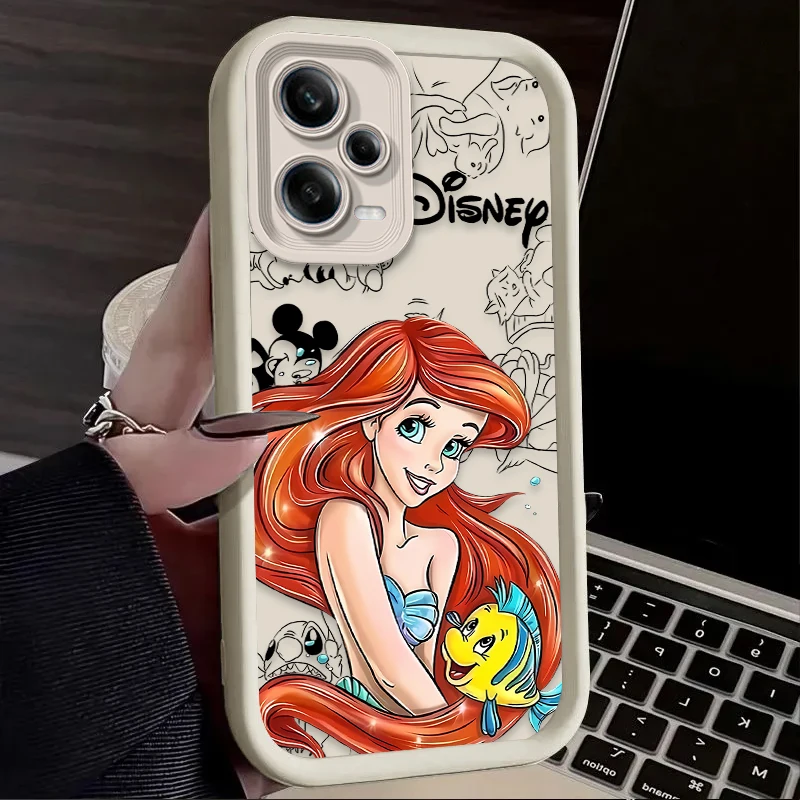 Funda de teléfono de princesa La Sirenita de Disney para Xiaomi Redmi Note 13 12 11 Pro Plus 4G 5G 12S 11S 10S 10 9 9S 8 12C 13C Funda suave - imagen 4