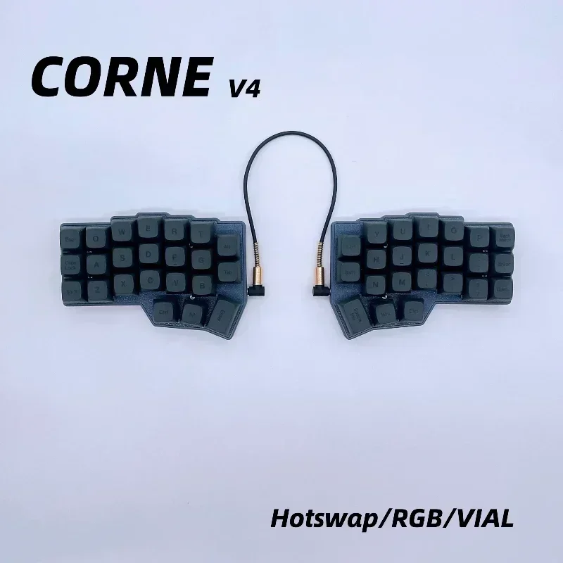 Corne V4.1-teclado dividido personalizado, modo único, con cable, eje MX V4 QMK/VIAL RGB, PCB de intercambio en caliente, ergonómico, Kit de teclados mecánicos de regalo