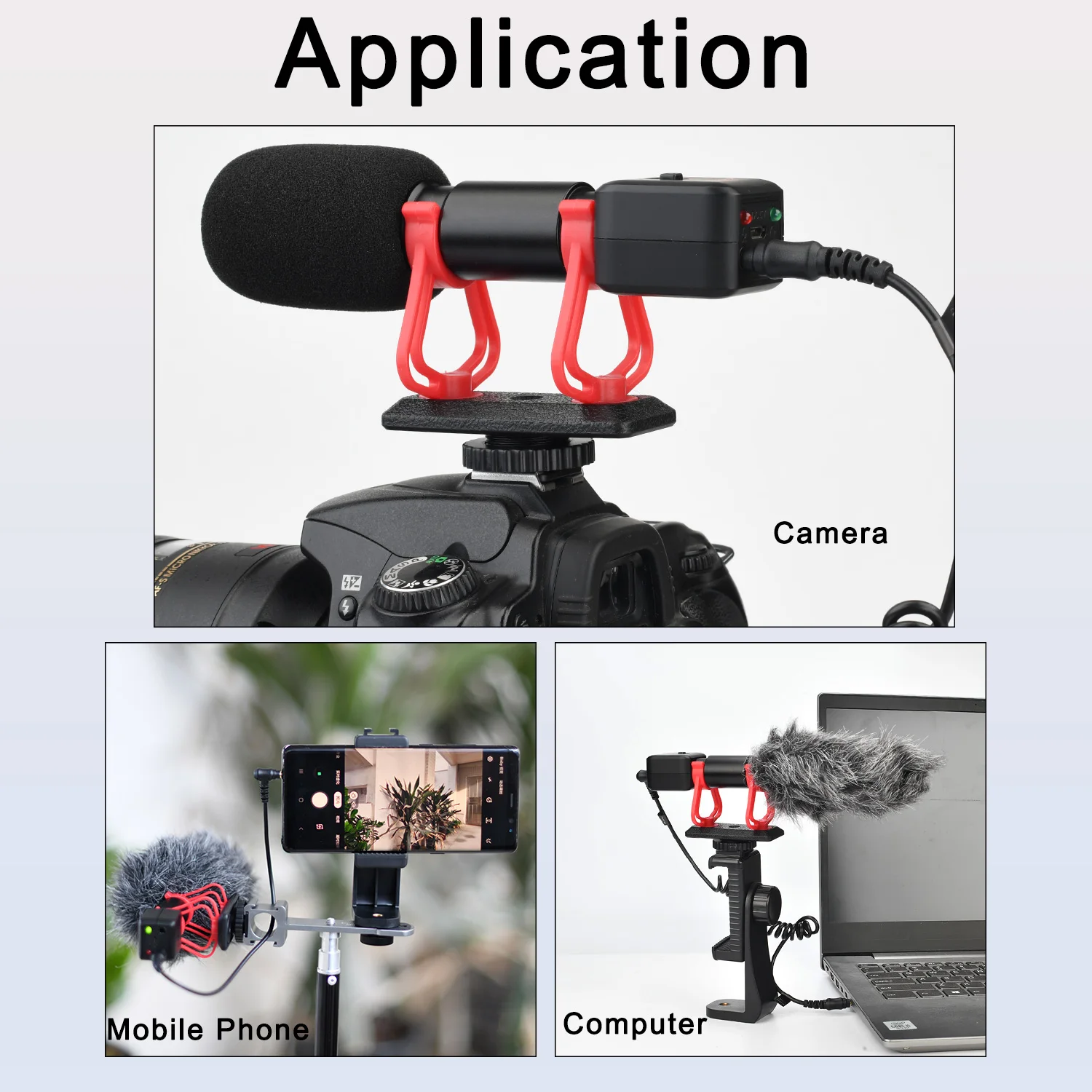 Freeboss-micrófono portátil con enchufe de 3,5mm, parabrisas de piel, entrevista Vlog, teléfono inteligente, tableta, cámara DSLR, micrófono CM28 - imagen 5