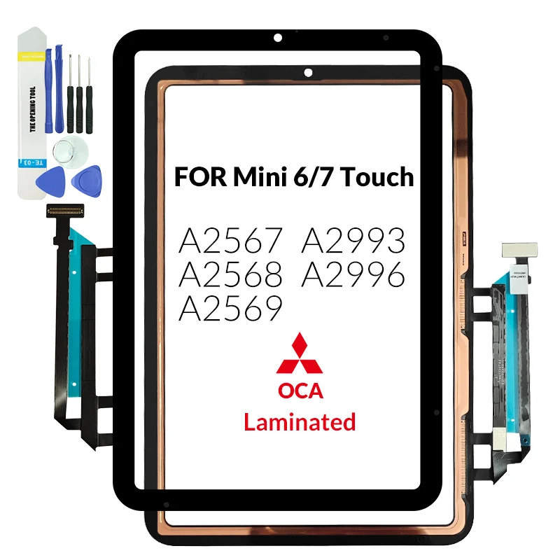1 Uds para iPad Mini 6 2021 A2567/A2568/A2569 y para Mini7 2024 A2993/A2996 pantalla táctil reemplazo Panel Sensor digitalizador