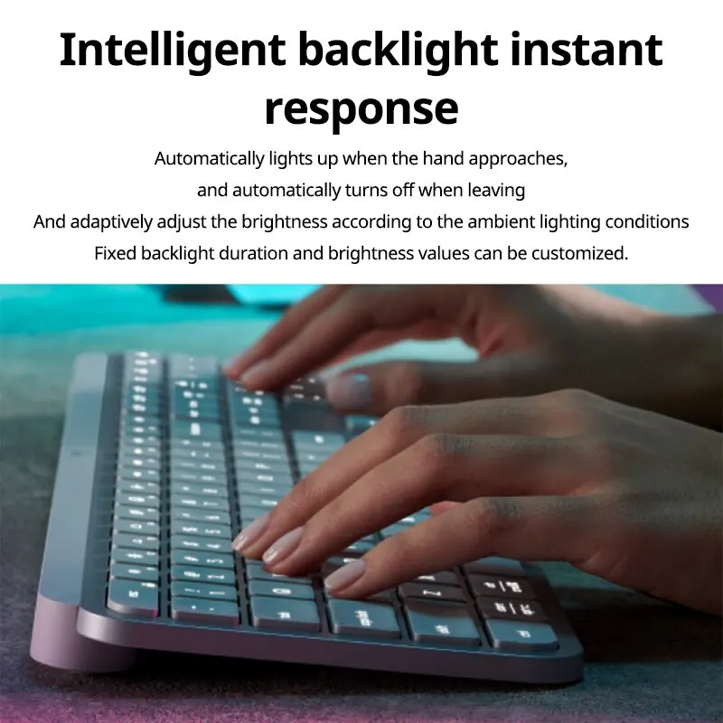 Logitech-teclado inalámbrico con Bluetooth para oficina, teclado con conexión multidispositivo, Perno retroiluminado, ultrafino y portátil, MX Keys S, nuevo - imagen 4