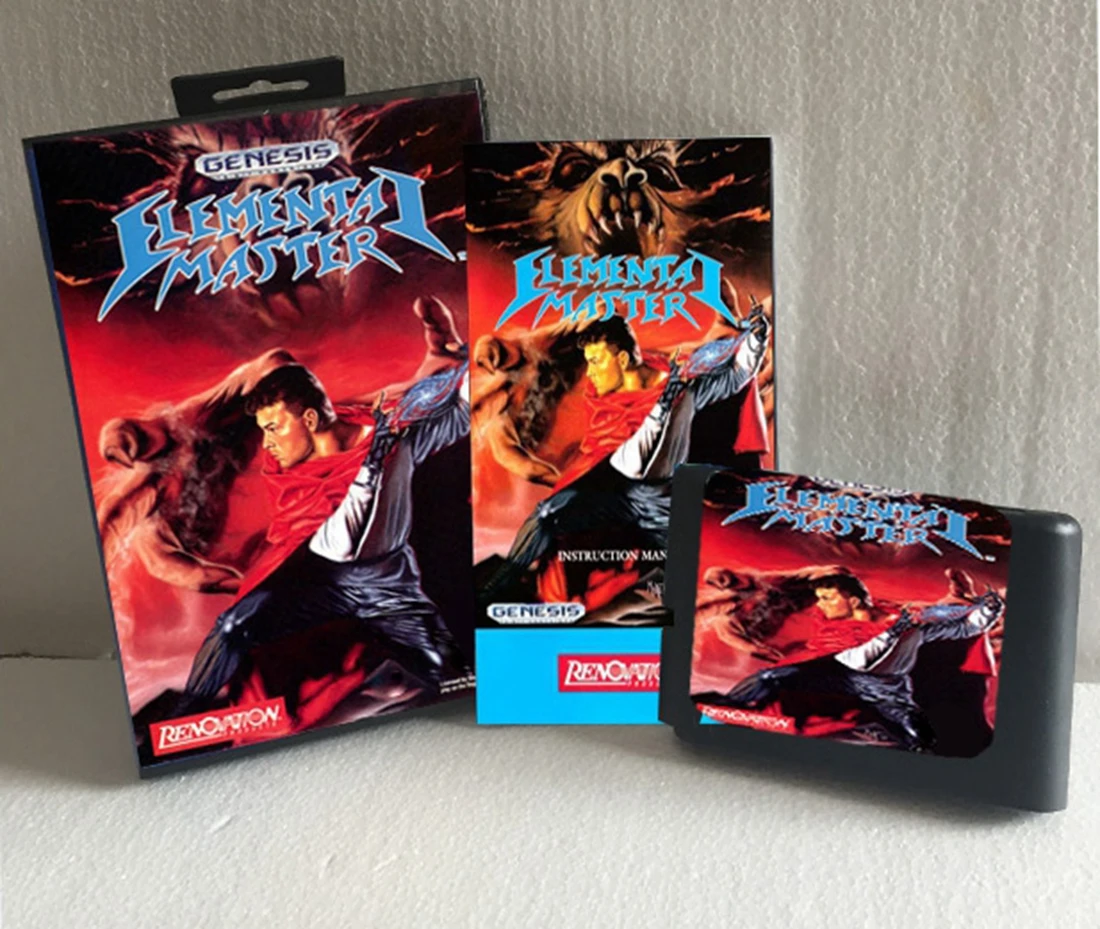 Maître élémentaire avec boîte américaine et livre manuel, carte de jeu MD 16 bits pour Consoles Sega MegaDrive Genesis, offre spéciale