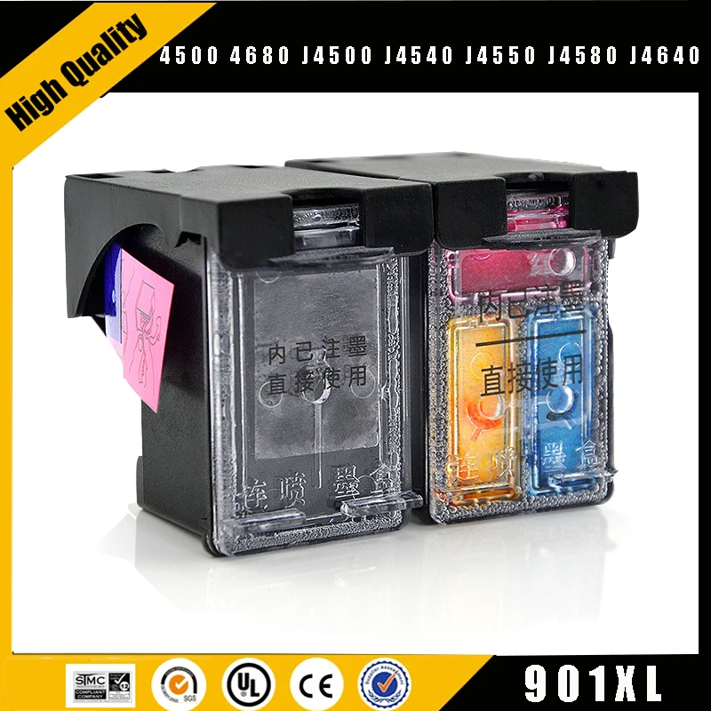 Einkshop-cartucho de tinta 901XL para impresora, recambio de tinta para HP901XL, HP 901, Officejet 4500, J4500, J4540, J4550, J4580