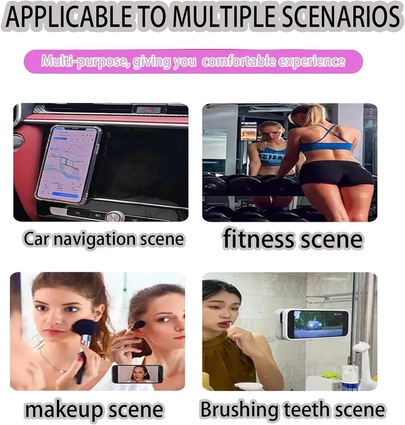 Soporte de succión de silicona manos libres para teléfono soporte adhesivo fuerte para IPhone 15 14 13 Pro Max Samsung S24 S23 soporte de agarre Universal - imagen 4