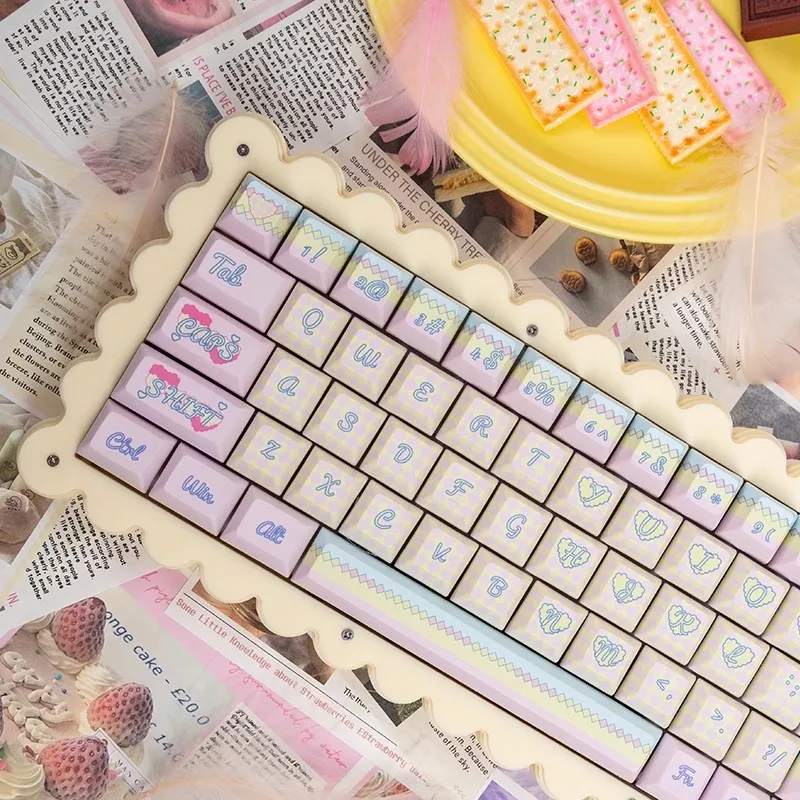 MiFuny-teclado mecánico de galleta y mantequilla, Kit de apilamiento acrílico amarillo, 3 modos, intercambiable en caliente, teclado para juegos personalizado RGB, regalos para niñas - imagen 5