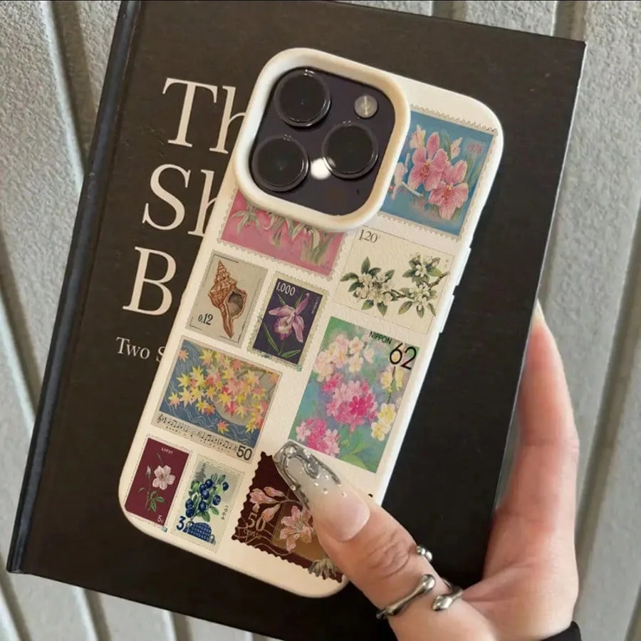 Funda con estampado de lichi y sellos Vintage para Samsung S25 Ultra, fundas Galaxy S24 FE S23 S22 Plus A56 A54 A55 A53 A16 A36 - imagen 4