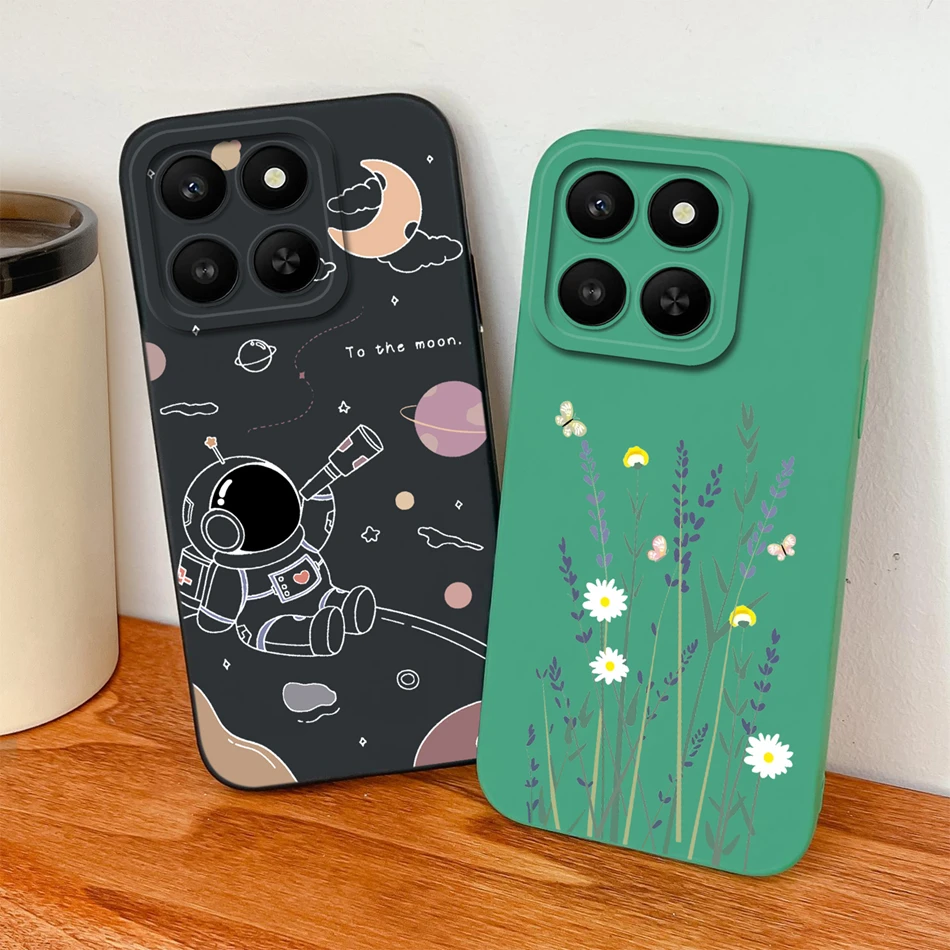 Funda para Honor X7D X9D, funda trasera de silicona líquida suave a prueba de golpes con flores de caramelo, protección de lente mejorada, carcasa de teléfono para niñas - imagen 2