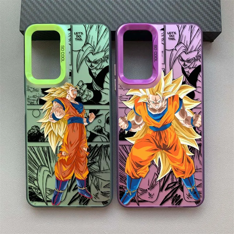 D-Dragon Ball Goku Anime para Redmi Note 14 13 12 11 10 9 8 Pro Plus funda de teléfono plateada colorida - imagen 2