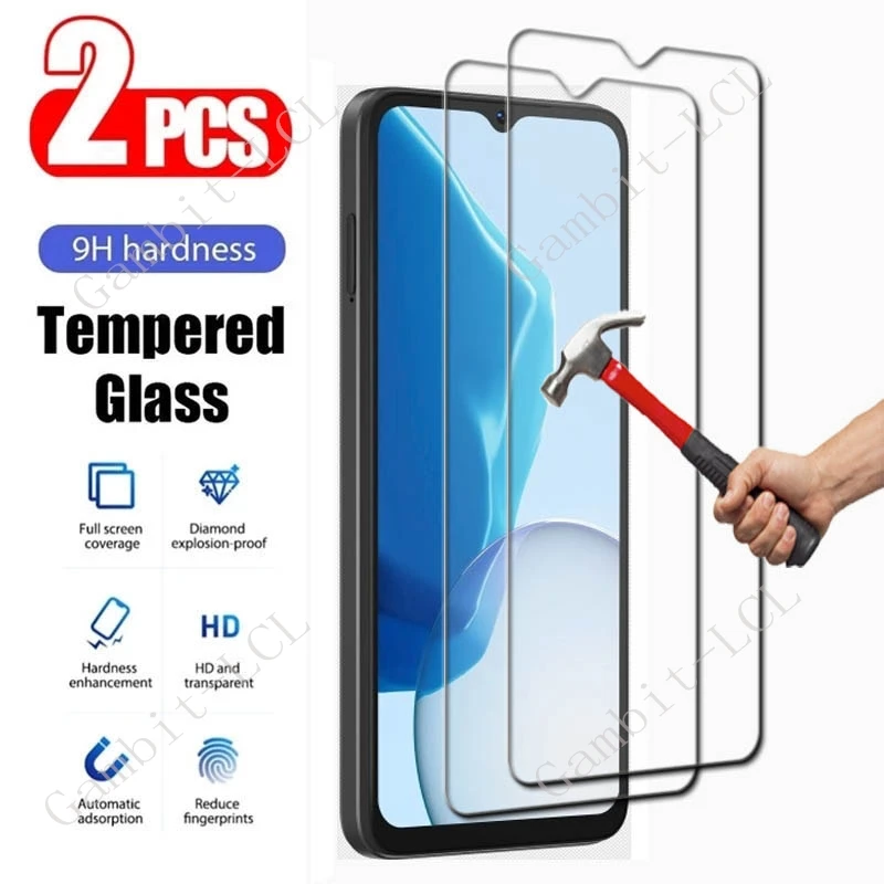 2 uds para Doogee N20 (Y9 Plus) N30 N40 Pro N50 N50S N55 S88 S99 S98 S96 GT S61 V31 V30T 5G película de vidrio templado de protección de pantalla