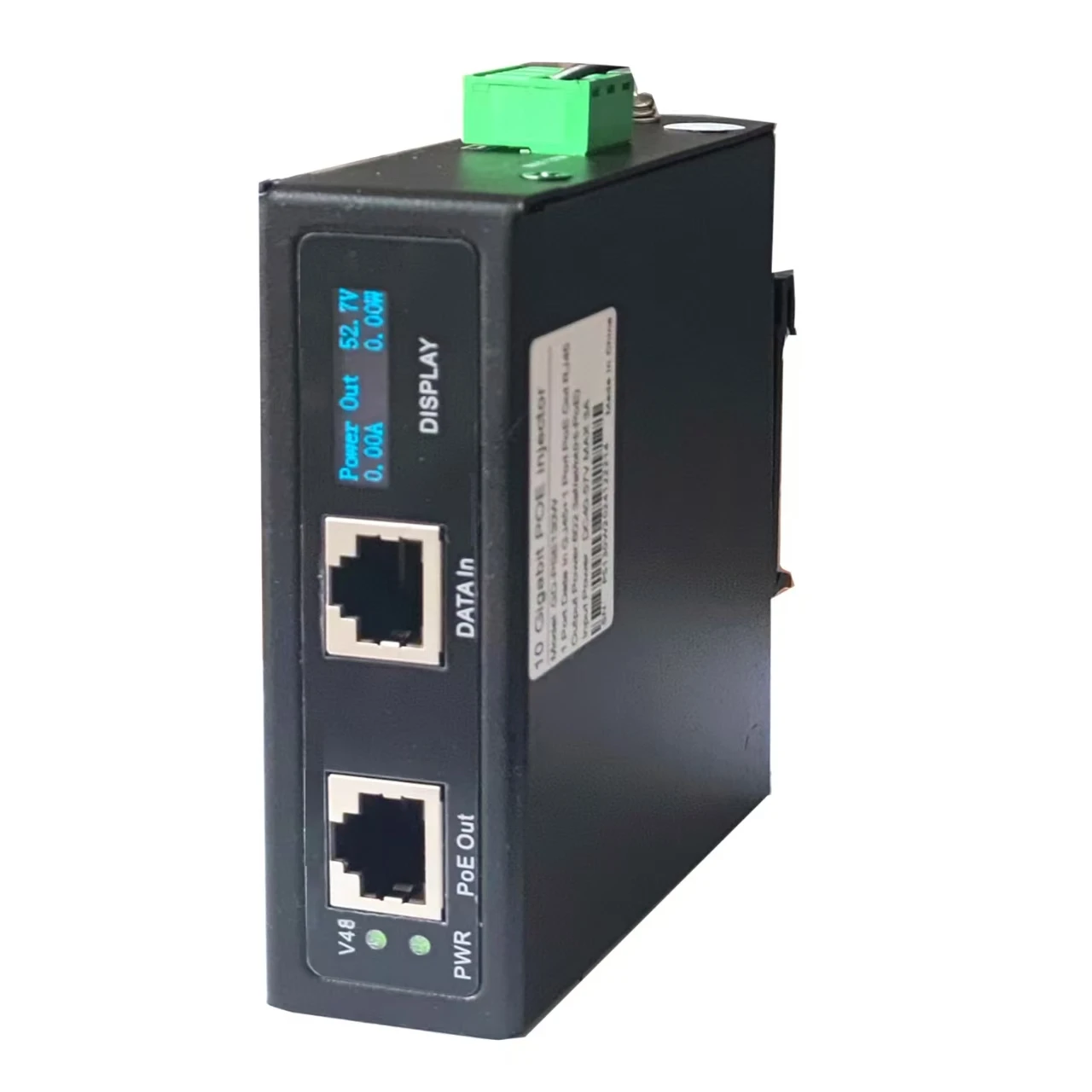 Inyector POE industrial de 10Gbe 240w/165w/90w | Pantalla OLED | montaje en pared/instalación DIN | Módulo POE de 802,3 bt - imagen 4