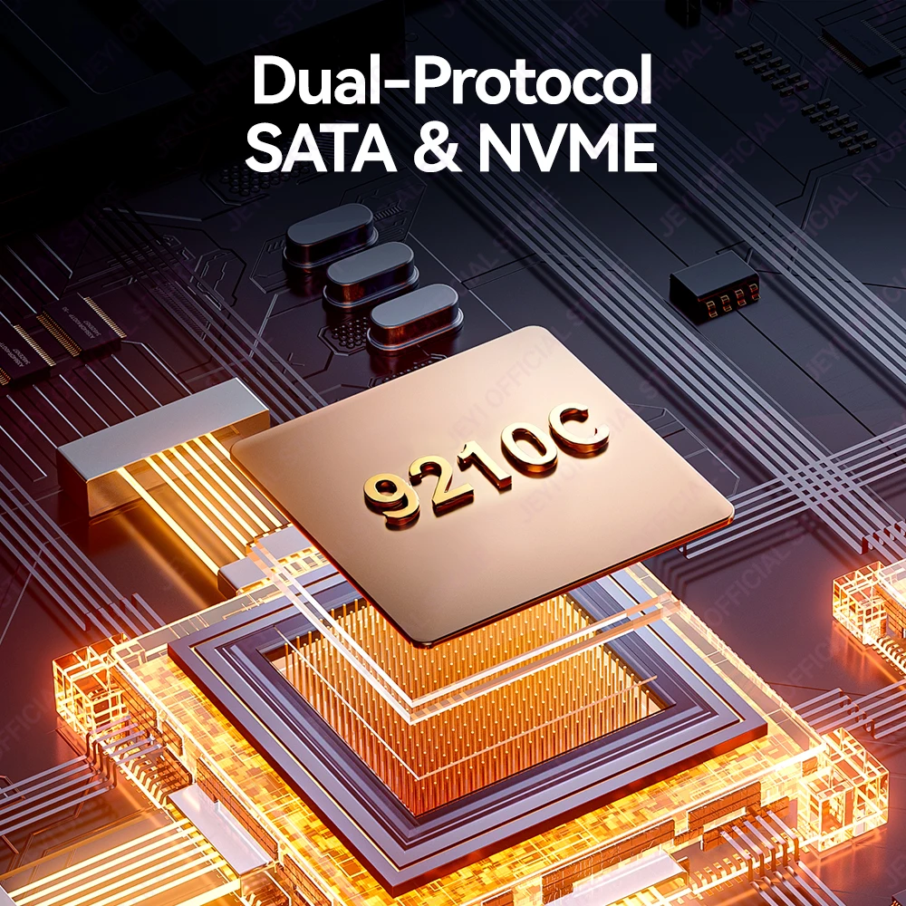 Caja de aluminio JEYI M.2 SSD - Modo dual NVMe/SATA | USB 3.2 Gen2 10 Gbps | 2230/2242/2260/2280 Soporte de tamaño completo | UASP/TRIM - imagen 4