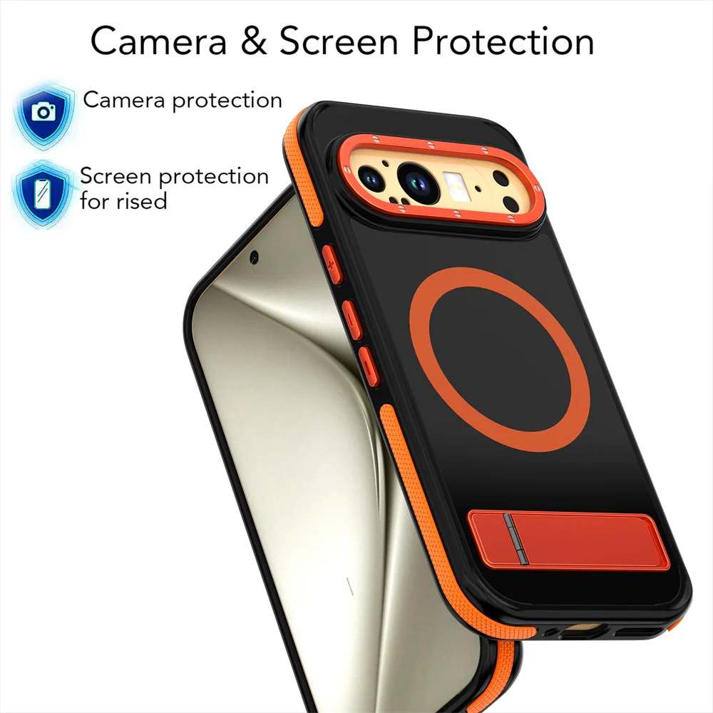 Funda Magnética Plegable de Lujo para Teléfono Google Pixel 9 10 Pro XL 5G, Anillo Protector de Lente Metálico, Cubierta Trasera Resistente a Golpes - imagen 4