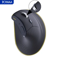 Jomaa Ratón ergonómico de mano derecha Disparo de muñeca reducido Ratón inalámbrico vertical Bluetooth con rodillo de velocidad para computadora portátil ipad