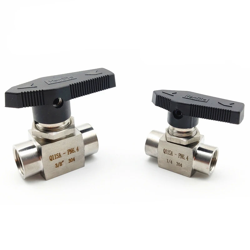 Válvula de bola de rosca hembra G1/8 "1/4" 3/8 "1/2" 3/4 "304" "de acero inoxidable de alta presión, tipo de Panel de 2 vías, válvula de bola NPT recta - imagen 2