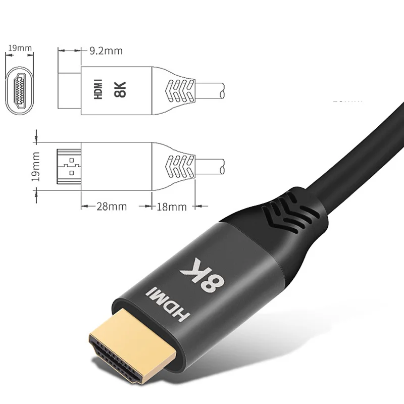 Cable adaptador de Audio y vídeo Compatible con HDMI, 1/2/3/5M, 8K, 60Hz, HDMI 2,1, 4K/120Hz, HDR, 48Gbps, macho para PC, HDTV, Monitor de proyector - imagen 3