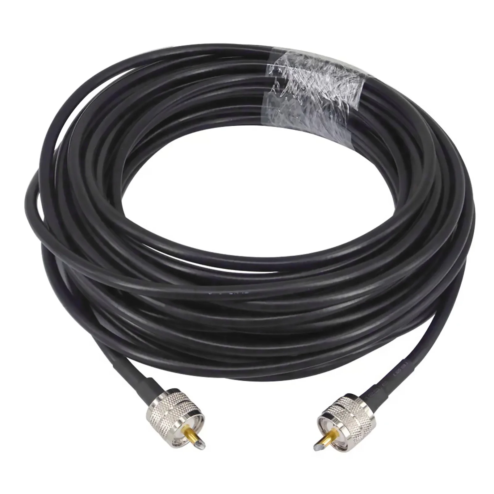 Conector de Cable Coaxial PL259 UHF macho a PL259 UHF macho, 15m, engarce para RG58, 50ohm, para antenas de Radio CB, 1 unidad