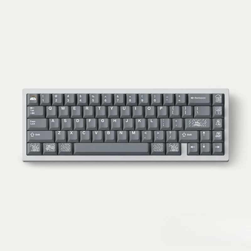 Teclas originales con tema después de la lluvia, sublimación PBT, Color arcoíris, teclas personalizadas, accesorios para teclado mecánico, regalos - imagen 3