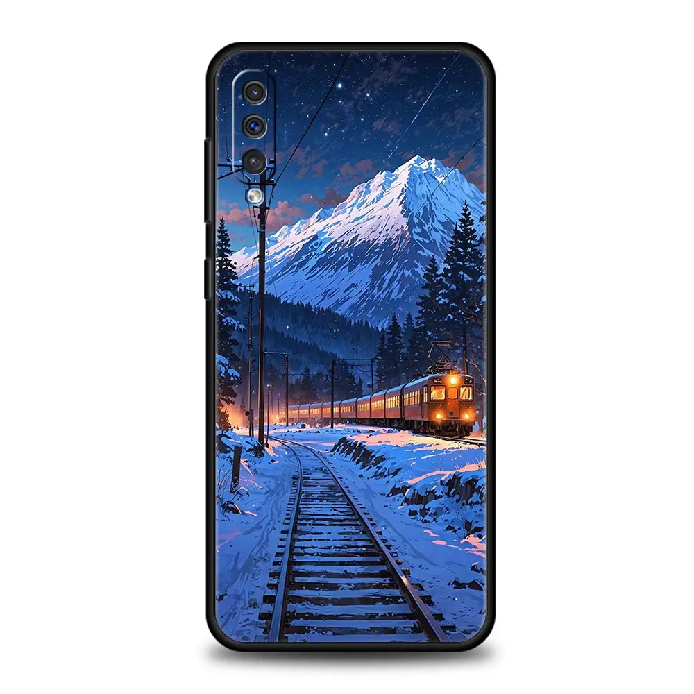 Funda artística de paisaje de Anime japonés para Samsung A54 A52 A24 A14 A50 A70 A40 A20S A20E A06 A12 A22 A34 A42 A32 5G A04s A16 - imagen 4