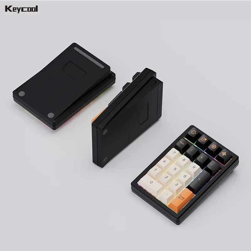 Keycool-Mini teclado mecánico K21MAX de aleación de aluminio, inalámbrico, tres modos, teclado numérico RGB, intercambio en caliente, PBT, regalos de oficina - imagen 3