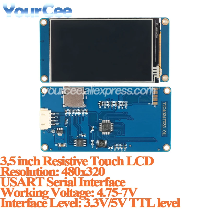 2,4 2,8 3,5 pulgadas pantalla LCD táctil resistiva módulo de pantalla TFT puerto serie pantalla 320x240 320x480 elevado/padrão - imagen 4