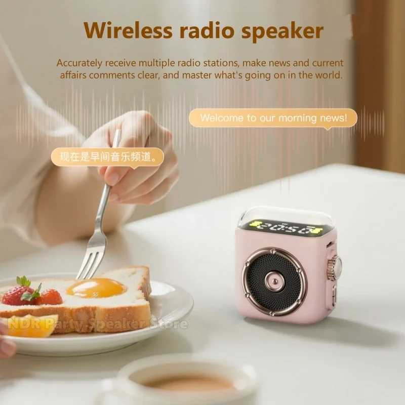 Nuevos altavoces Bluetooth magnéticos portátiles portátiles con luces LED y relojes Mini subwoofer altavoz inalámbrico para exteriores - imagen 3