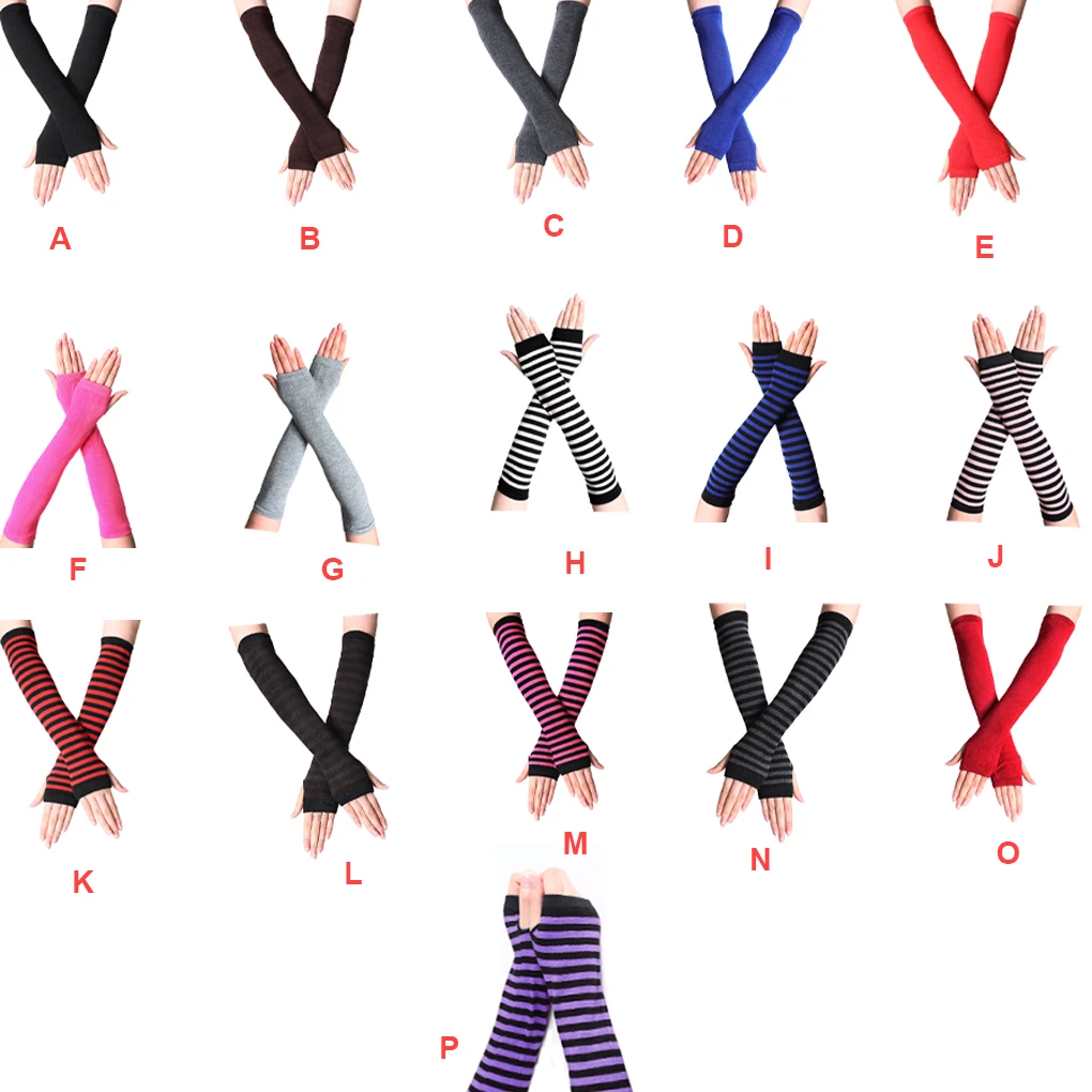 Guante largo sin dedos para uso al aire libre, cubierta de mano artesanal de punto cómoda, estilo Simple delicado, gris oscuro, 1 par