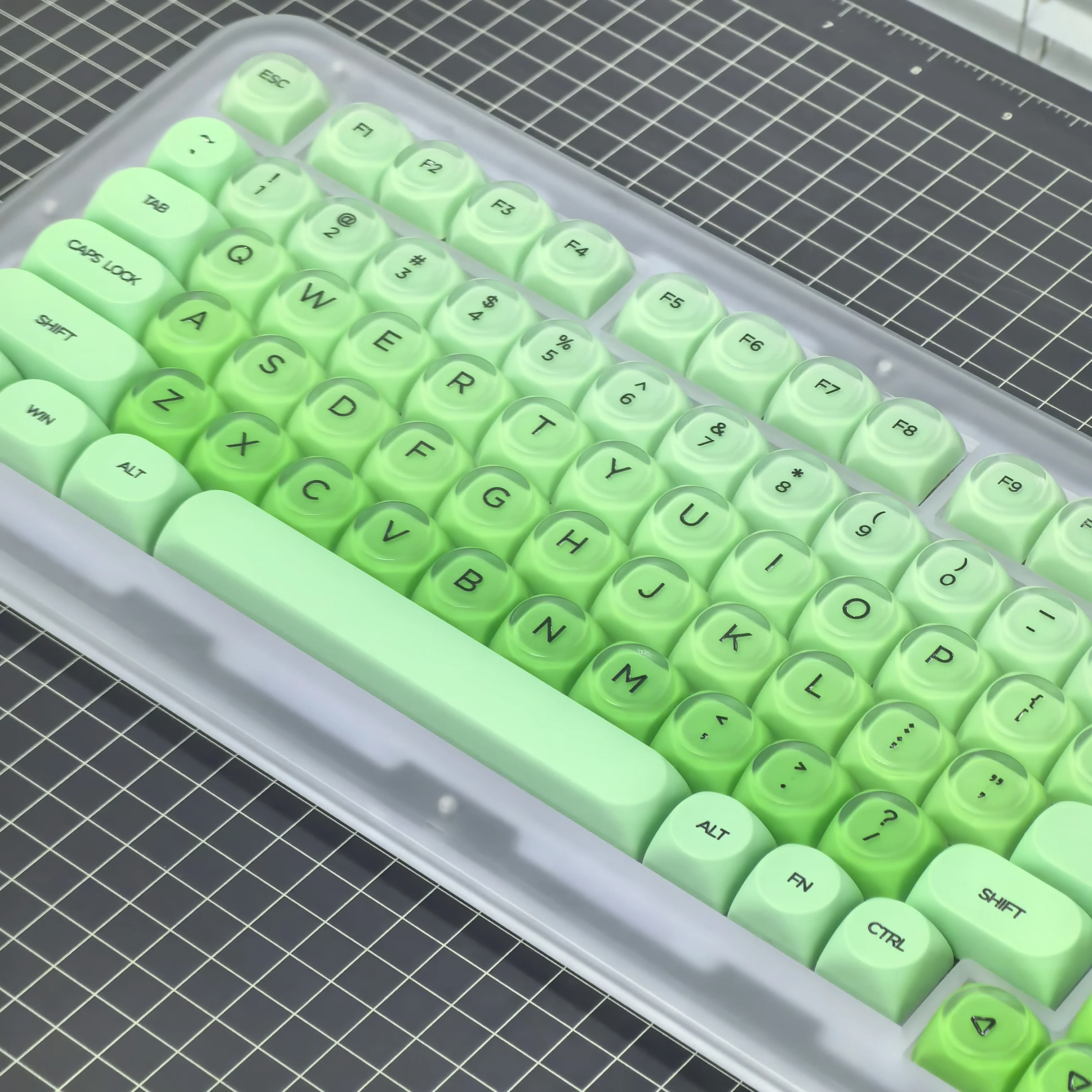 Teclas verdes con tema de Lima pequeña, teclas de gelatina redondas bonitas Pbt + Pc para teclado mecánico Diy Aula F75/F99/F87, teclas con diseño Iso - imagen 3