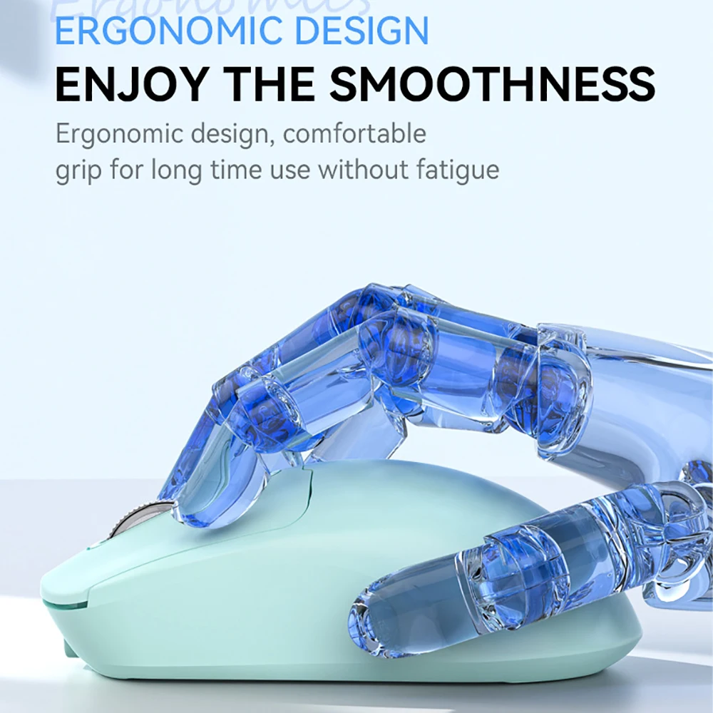 Ratón inalámbrico 2,4G Bluetooth 5,4 ratón silencioso modo Dual 1600DPI ratón inalámbrico silencioso ratones recargables portátiles para ordenador portátil iPad - imagen 5