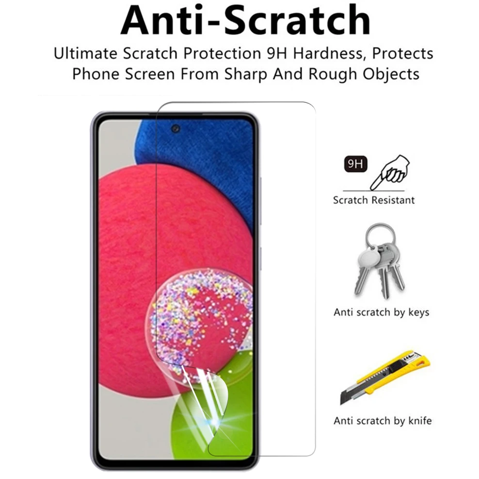 Protector de pantalla sin cristal para Samsung Galaxy A53, A52, A72, A32, A12, A52S, A50, A51, A20, A21, 22, A71, A30, A31, A40, A41, A 53, 52, 51, A 21 S - imagen 5