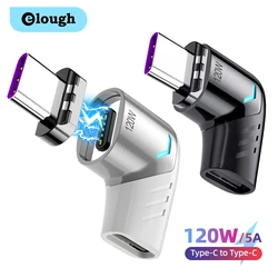 Elough Adaptador magnético USB-C de 90° y 120 W para carga rápida