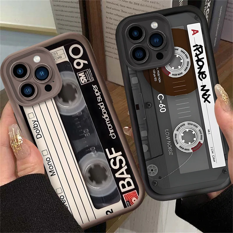 Funda de teléfono suave para iPhone 16 15 14 13 12 11 Pro Max X XS X S Max XR SE 2020 7 8 Plus patrón de cinta de la suerte protección a prueba de golpes